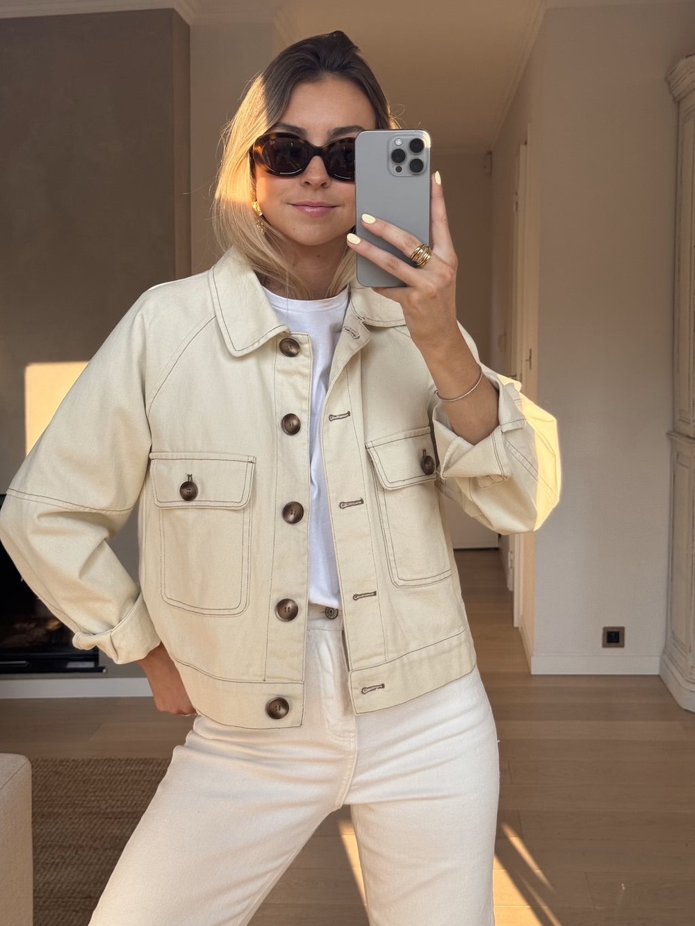 NWT Charlior Crop Twill Jacket